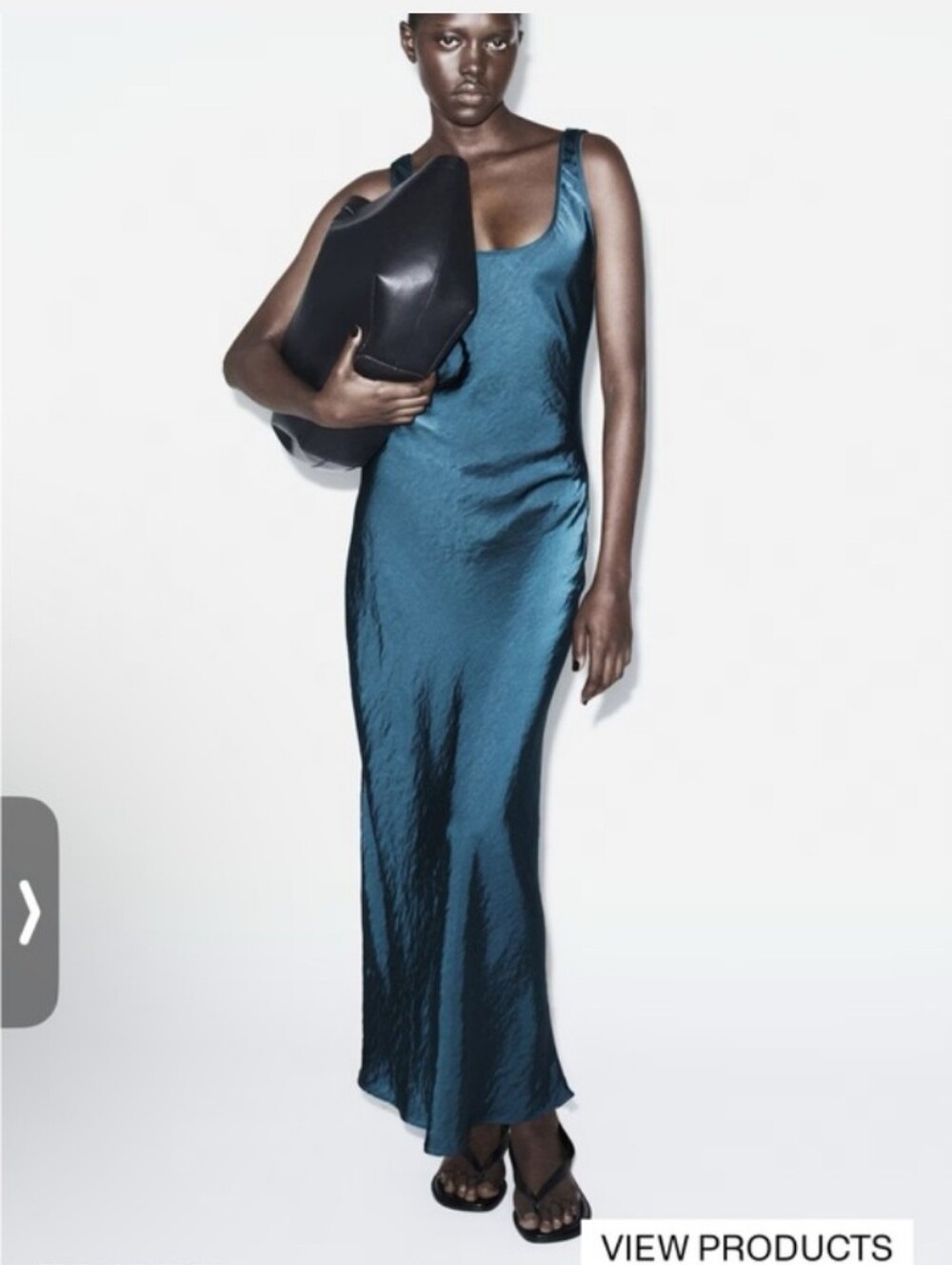 H&M Teal Satin Maxi Dress NWT